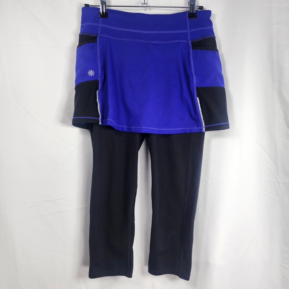 Athleta 2 in 1 Skirt Leggings Capri Skort‎ Womens Small Running Be Free Blue